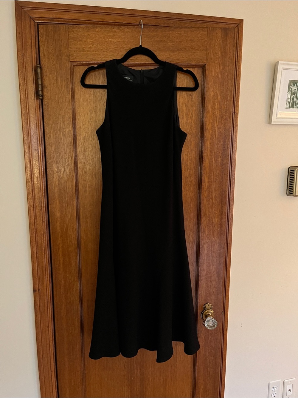 Lauren Ralph Lauren Vintage Black Sleeveless Midi A-Line Dress